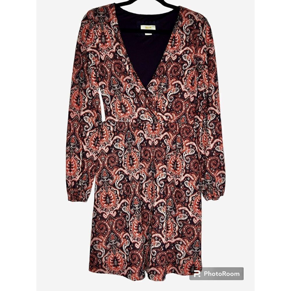 Maeve By Anthropologie Paisley Pattern Dress Retro 70s Style